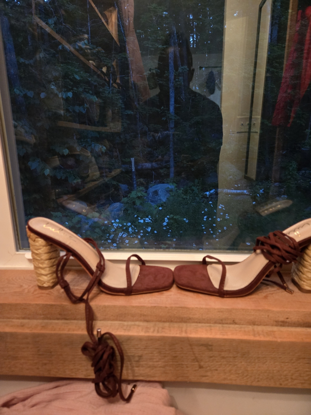Lulu's Brown Suede Strappy Heeled Sandals with Woven Block Heel